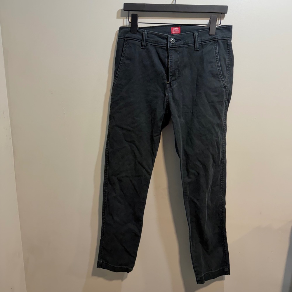 Levis XX Chino Standard Taper Pants Mens Black Twill Tapered Leg 31x26.5